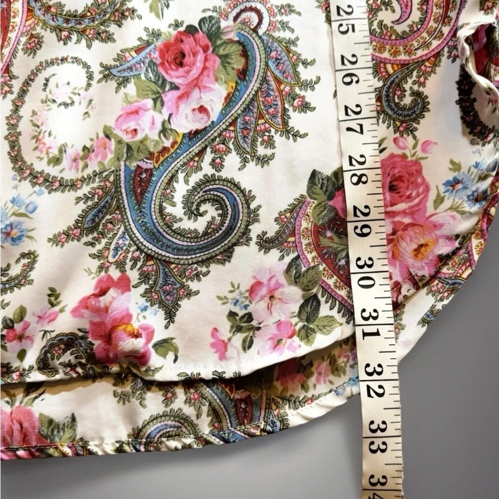 Vtg VICTORIAS SECRET Gown Small Pink Satin Paisley Gold Label Double Breasted